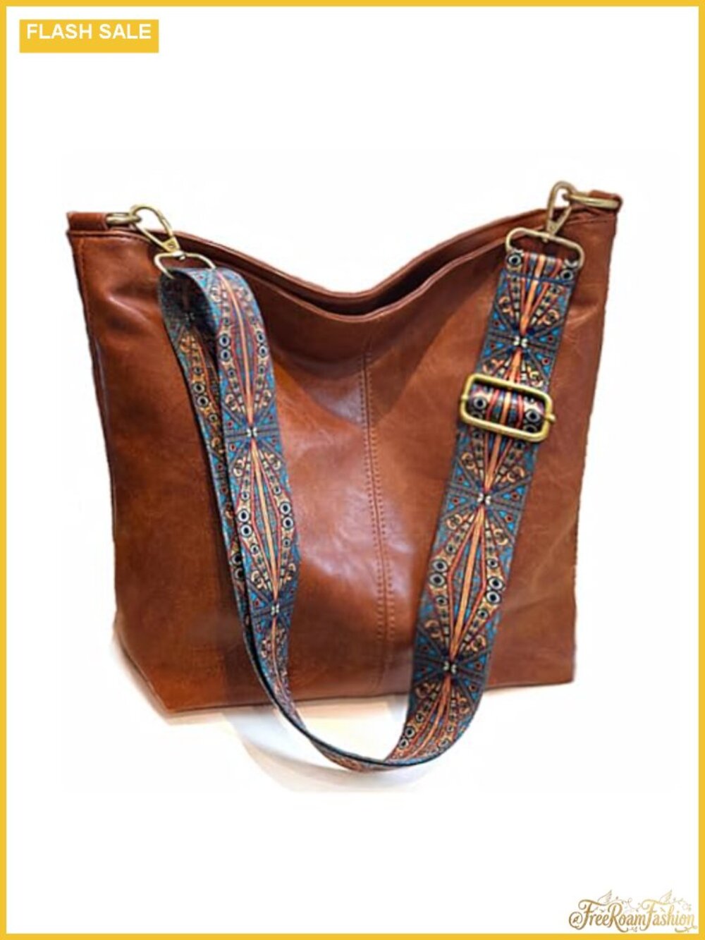 Vegan Leather Hobo Crossbody Bag with Guitar Strap, Zipper Handbag for Women -